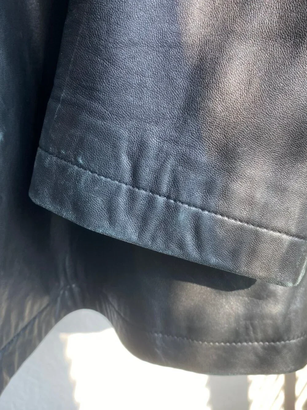 Coach Men's Black Leather Jacket / Casual Blazer with Notched Lapel, Size S